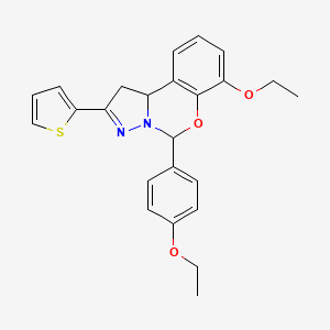 molecular formula C24H24N2O3S B2565552 7-乙氧基-5-(4-乙氧基苯基)-2-噻吩-2-基-1,10b-二氢吡唑并[1,5-c][1,3]苯并恶嗪 CAS No. 450386-50-2