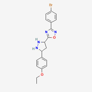 3-(4-Bromophenyl)-5-[5-(4-ethoxyphenyl)pyrazolidin-3-yl]-1,2,4-oxadiazole