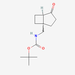 molecular formula C13H21NO3 B2565555 Tert-butyl N-[[(1S,5R)-4-oxo-1-bicyclo[3.2.0]heptanyl]methyl]carbamate CAS No. 2550996-86-4