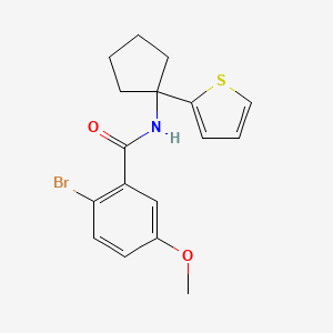 molecular formula C17H18BrNO2S B2565574 2-bromo-5-methoxy-N-(1-(thiophen-2-yl)cyclopentyl)benzamide CAS No. 2034331-47-8