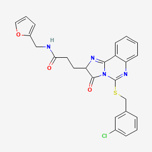 molecular formula C25H21ClN4O3S B2565582 3-{5-[(3-氯苄基)硫代]-3-氧代-2,3-二氢咪唑并[1,2-c]喹唑啉-2-基}-N-(2-呋喃基甲基)丙酰胺 CAS No. 1035035-98-3