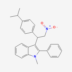 molecular formula C26H26N2O2 B2565584 1-methyl-3-{2-nitro-1-[4-(propan-2-yl)phenyl]ethyl}-2-phenyl-1H-indole CAS No. 308298-32-0