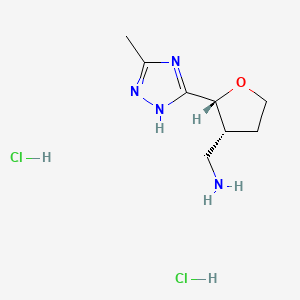 [(2R,3R)-2-(5-Methyl-1H-1,2,4-triazol-3-yl)oxolan-3-yl]methanamine;dihydrochloride