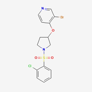 3-Bromo-4-[1-(2-chlorophenyl)sulfonylpyrrolidin-3-yl]oxypyridine