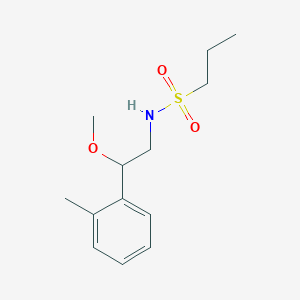 molecular formula C13H21NO3S B2565608 N-(2-methoxy-2-(o-tolyl)ethyl)propane-1-sulfonamide CAS No. 1797878-19-3