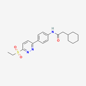 molecular formula C20H25N3O3S B2565618 2-cyclohexyl-N-(4-(6-(ethylsulfonyl)pyridazin-3-yl)phenyl)acetamide CAS No. 1005294-74-5