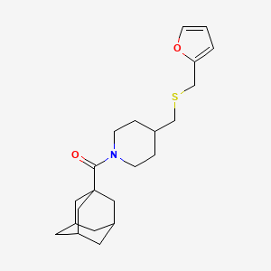 (1s,3s)-Adamantan-1-yl(4-(((furan-2-ylmethyl)thio)methyl)piperidin-1-yl)methanone