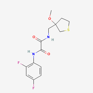 molecular formula C14H16F2N2O3S B2565629 N1-(2,4-difluorophenyl)-N2-((3-methoxytetrahydrothiophen-3-yl)methyl)oxalamide CAS No. 1448046-04-5