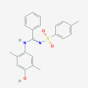 molecular formula C22H22N2O3S B256565 N-(4-hydroxy-2,5-dimethylphenyl)-N'-(4-meth-ylphenylsulfonyl)benzimidamide 