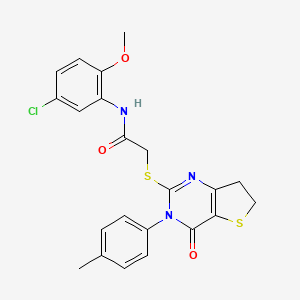 N-(5-chloro-2-methoxyphenyl)-2-[[3-(4-methylphenyl)-4-oxo-6,7-dihydrothieno[3,2-d]pyrimidin-2-yl]sulfanyl]acetamide