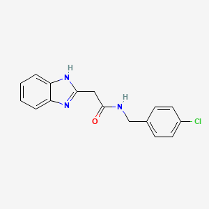molecular formula C16H14ClN3O B2565658 2-(1H-1,3-benzodiazol-2-yl)-N-[(4-chlorophenyl)methyl]acetamide CAS No. 519152-78-4