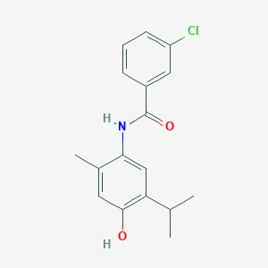 molecular formula C17H18ClNO2 B256566 3-chloro-N-(4-hydroxy-5-isopropyl-2-methylphenyl)benzamide 