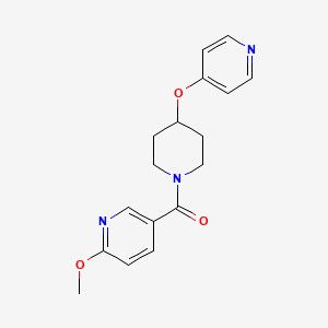 molecular formula C17H19N3O3 B2565662 (6-甲氧基吡啶-3-基)(4-(吡啶-4-氧基)哌啶-1-基)甲酮 CAS No. 2034315-03-0