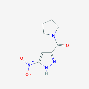 molecular formula C8H10N4O3 B2565663 (3-nitro-1H-pyrazol-5-yl)(pyrrolidin-1-yl)methanone CAS No. 902815-49-0