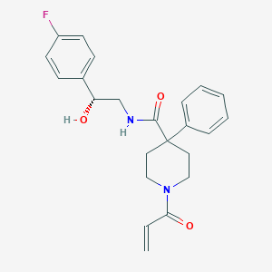 molecular formula C23H25FN2O3 B2565671 N-[(2R)-2-(4-Fluorophenyl)-2-hydroxyethyl]-4-phenyl-1-prop-2-enoylpiperidine-4-carboxamide CAS No. 2361598-33-4