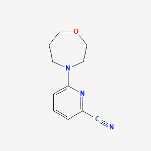 molecular formula C11H13N3O B2565678 6-(1,4-Oxazepan-4-yl)picolinonitrile CAS No. 1495064-75-9