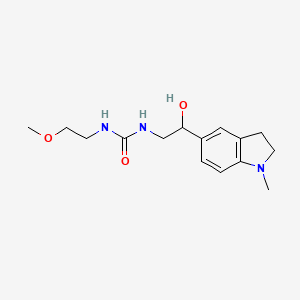 molecular formula C15H23N3O3 B2565687 1-(2-Hydroxy-2-(1-methylindolin-5-yl)ethyl)-3-(2-methoxyethyl)urea CAS No. 1706154-28-0