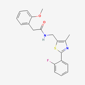 molecular formula C20H19FN2O2S B2565692 N-((2-(2-氟苯基)-4-甲基噻唑-5-基)甲基)-2-(2-甲氧基苯基)乙酰胺 CAS No. 1421478-29-6