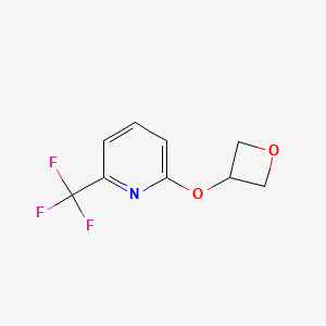 molecular formula C9H8F3NO2 B2565695 2-(Oxetan-3-yloxy)-6-(trifluoromethyl)pyridine CAS No. 2201693-95-8