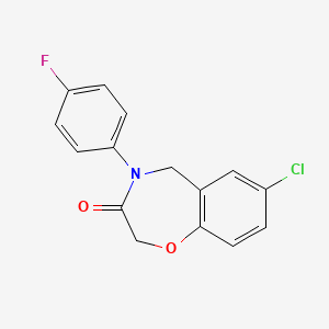 molecular formula C15H11ClFNO2 B2565698 7-chloro-4-(4-fluorophenyl)-4,5-dihydro-1,4-benzoxazepin-3(2H)-one CAS No. 1357778-48-3