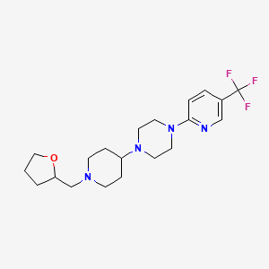 molecular formula C20H29F3N4O B2565706 1-(1-((Tetrahydrofuran-2-yl)methyl)piperidin-4-yl)-4-(5-(trifluoromethyl)pyridin-2-yl)piperazine CAS No. 2034501-44-3