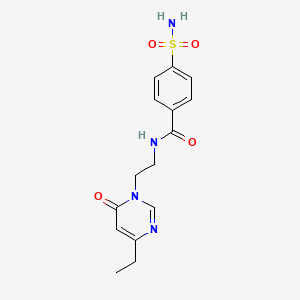 N-(2-(4-ethyl-6-oxopyrimidin-1(6H)-yl)ethyl)-4-sulfamoylbenzamide