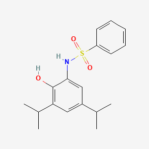 molecular formula C18H23NO3S B2565712 N-(2-hydroxy-3,5-diisopropylphenyl)benzenesulfonamide CAS No. 16928-24-8