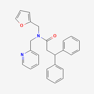 molecular formula C26H24N2O2 B2565716 N-(furan-2-ylmethyl)-3,3-diphenyl-N-(pyridin-2-ylmethyl)propanamide CAS No. 1286710-05-1