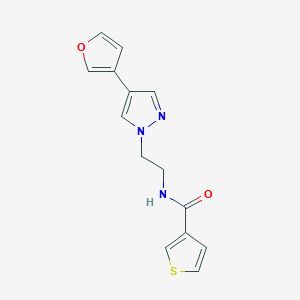 molecular formula C14H13N3O2S B2565718 N-(2-(4-(furan-3-yl)-1H-pyrazol-1-yl)ethyl)thiophene-3-carboxamide CAS No. 2034376-45-7