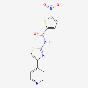 molecular formula C13H8N4O3S2 B2565721 5-nitro-N-(4-pyridin-4-yl-1,3-thiazol-2-yl)thiophene-2-carboxamide CAS No. 476641-88-0