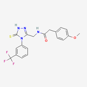 2-(4-methoxyphenyl)-N-[[5-sulfanylidene-4-[3-(trifluoromethyl)phenyl]-1H-1,2,4-triazol-3-yl]methyl]acetamide
