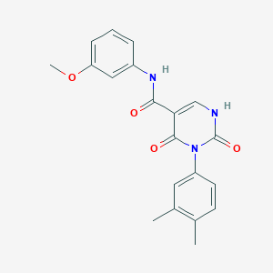 molecular formula C20H19N3O4 B2565734 3-(3,4-dimethylphenyl)-N-(3-methoxyphenyl)-2,4-dioxo-1,2,3,4-tetrahydropyrimidine-5-carboxamide CAS No. 863613-90-5