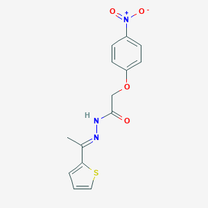 molecular formula C14H13N3O4S B256574 2-{4-nitrophenoxy}-N'-[1-(2-thienyl)ethylidene]acetohydrazide 