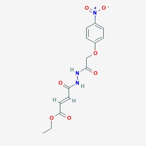 molecular formula C14H15N3O7 B256576 Ethyl 4-[2-({4-nitrophenoxy}acetyl)hydrazino]-4-oxo-2-butenoate 