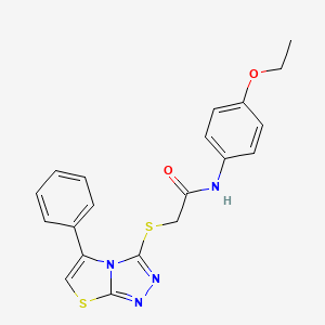 molecular formula C20H18N4O2S2 B2565760 N-(4-ethoxyphenyl)-2-((5-phenylthiazolo[2,3-c][1,2,4]triazol-3-yl)thio)acetamide CAS No. 671199-49-8