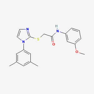 molecular formula C20H21N3O2S B2565762 2-[1-(3,5-dimethylphenyl)imidazol-2-yl]sulfanyl-N-(3-methoxyphenyl)acetamide CAS No. 851132-20-2