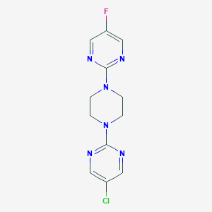 molecular formula C12H12ClFN6 B2565763 2-[4-(5-Chloropyrimidin-2-yl)piperazin-1-yl]-5-fluoropyrimidine CAS No. 2415573-72-5