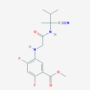 molecular formula C16H19F2N3O3 B2565766 Methyl 5-({[(1-cyano-1,2-dimethylpropyl)carbamoyl]methyl}amino)-2,4-difluorobenzoate CAS No. 1209810-41-2