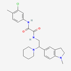 molecular formula C25H31ClN4O2 B2565769 N1-(3-chloro-4-methylphenyl)-N2-(2-(1-methylindolin-5-yl)-2-(piperidin-1-yl)ethyl)oxalamide CAS No. 921894-12-4