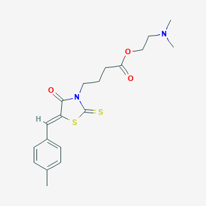 molecular formula C19H24N2O3S2 B256577 2-(Dimethylamino)ethyl 4-[5-(4-methylbenzylidene)-4-oxo-2-thioxo-1,3-thiazolidin-3-yl]butanoate 