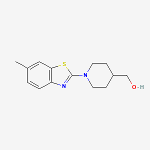 molecular formula C14H18N2OS B2565776 [1-(6-Methyl-1,3-benzothiazol-2-yl)piperidin-4-yl]methanol CAS No. 2415600-76-7