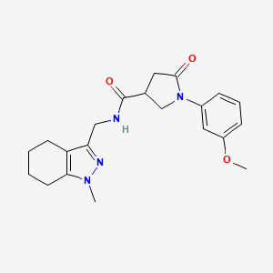 molecular formula C21H26N4O3 B2565778 1-(3-methoxyphenyl)-N-((1-methyl-4,5,6,7-tetrahydro-1H-indazol-3-yl)methyl)-5-oxopyrrolidine-3-carboxamide CAS No. 1448036-44-9