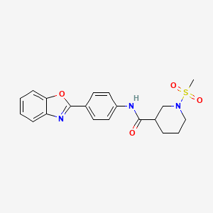 molecular formula C20H21N3O4S B2565779 N-(4-(benzo[d]oxazol-2-yl)phenyl)-1-(methylsulfonyl)piperidine-3-carboxamide CAS No. 1060212-58-9