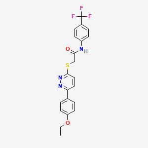 molecular formula C21H18F3N3O2S B2565780 2-((6-(4-ethoxyphenyl)pyridazin-3-yl)thio)-N-(4-(trifluoromethyl)phenyl)acetamide CAS No. 896054-22-1