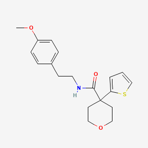 N-[2-(4-methoxyphenyl)ethyl]-4-thiophen-2-yloxane-4-carboxamide