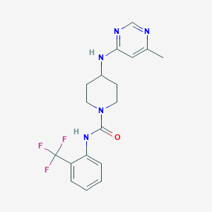 molecular formula C18H20F3N5O B2565783 4-[(6-Methylpyrimidin-4-yl)amino]-N-[2-(trifluoromethyl)phenyl]piperidine-1-carboxamide CAS No. 2415538-96-2