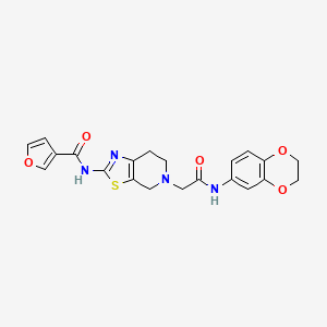 N-(5-(2-((2,3-dihydrobenzo[b][1,4]dioxin-6-yl)amino)-2-oxoethyl)-4,5,6,7-tetrahydrothiazolo[5,4-c]pyridin-2-yl)furan-3-carboxamide