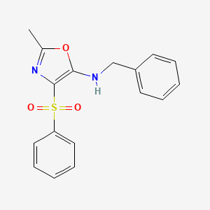 molecular formula C17H16N2O3S B2565792 4-(苯磺酰基)-N-苄基-2-甲基-1,3-恶唑-5-胺 CAS No. 145317-82-4