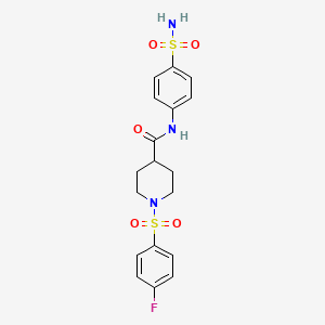 1-((4-fluorophenyl)sulfonyl)-N-(4-sulfamoylphenyl)piperidine-4-carboxamide