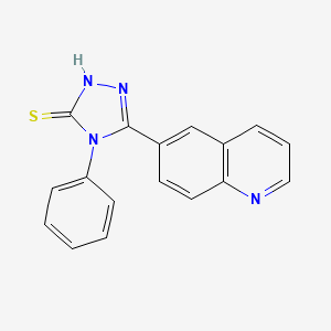 molecular formula C17H12N4S B2565813 4-phenyl-5-(6-quinolinyl)-4H-1,2,4-triazole-3-thiol CAS No. 866018-85-1